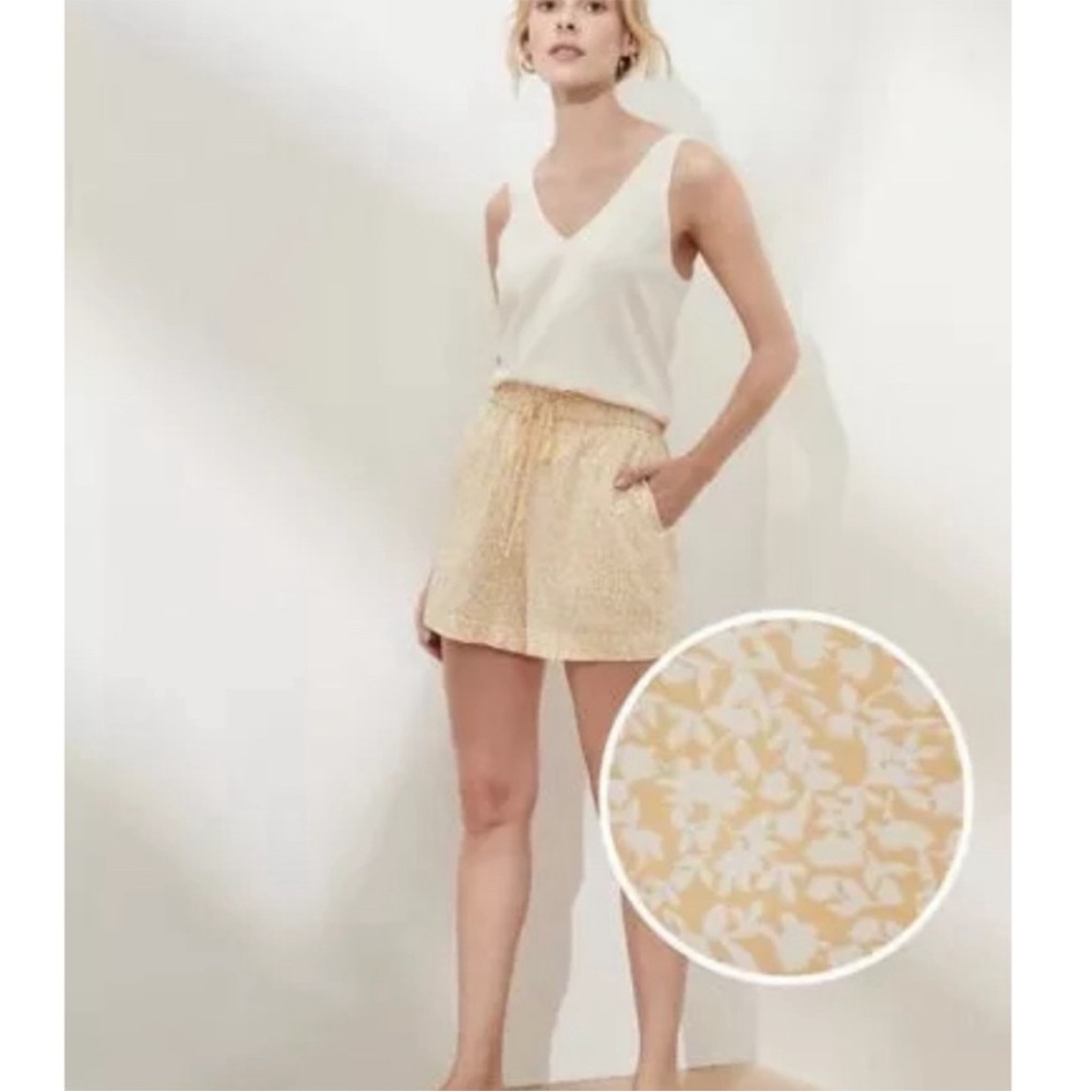 Banana Republic cotton yellow floral shorts